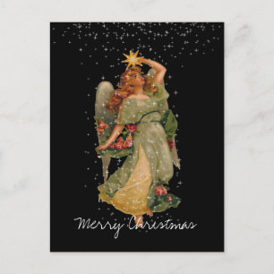Frohe Weihnachten Vintage Engel Sterne Nachthimmel