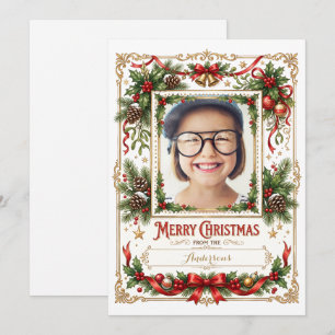Frohe Weihnachten Vintage-Familien-Kind-Foto