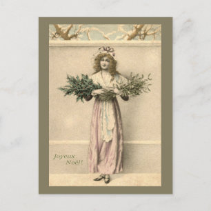 Frohe Weihnachten Vintage-französische Weihnachtsg Postkarte