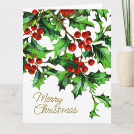 Frohe Weihnachten Vintage Heilige Berries mit Bots Karte