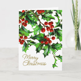 Frohe Weihnachten Vintage Heilige Berries mit Bots Karte