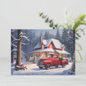 Frohe Weihnachten Vintage Hütte (Stehend Vorderseite)