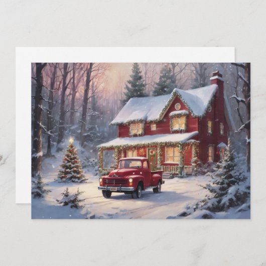 Frohe Weihnachten Vintage Hütte (Vorne/Hinten)