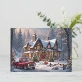 Frohe Weihnachten Vintage Hütte (Stehend Vorderseite)