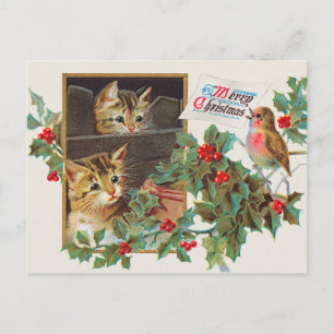 Frohe Weihnachten Vintage-Illustration 1911 Postkarte