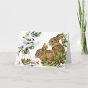 Frohe Weihnachten Vintage Kaninchen