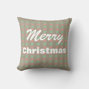 Frohe Weihnachten Vintage Kariert Kissen