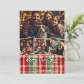 Frohe Weihnachten Vintage karierte benutzerdefinie (Stehend Vorderseite)