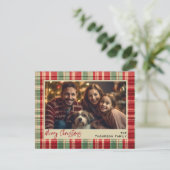 Frohe Weihnachten Vintage karierte benutzerdefinie (Stehend Vorderseite)