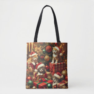 Frohe Weihnachten Vintage Katzen Sammlung Tasche
