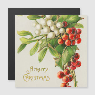 Frohe Weihnachten Vintage Kirsche Magnetkarte