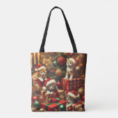 Frohe Weihnachten Vintage Kitten Collection Tasche (Rückseite)