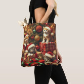 Frohe Weihnachten Vintage Kitten Collection Tasche (Von Nahem)