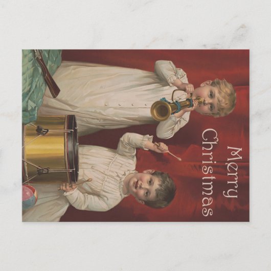 Frohe Weihnachten Vintage Kunst Postkarte (Vorderseite)