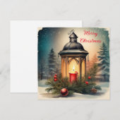 Frohe Weihnachten Vintage Laterne mit Kerze (Vorne/Hinten)