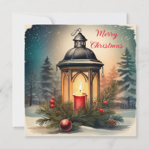 Frohe Weihnachten Vintage Laterne mit Kerze