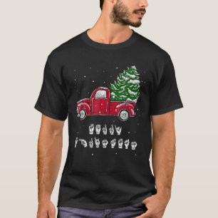 Frohe Weihnachten Vintage-LKW-Handschilder-Sprache T-Shirt