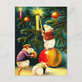 Frohe Weihnachten. Vintage Mäuse Postkarte (Vorderseite)