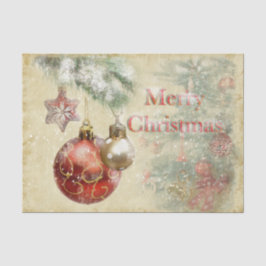"Frohe Weihnachten" Vintage Ornamente Seidenpapier