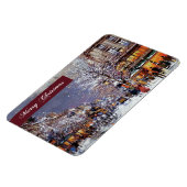 Frohe Weihnachten. Vintage Pariser Winterlandschaf Magnet (Linke Seite)