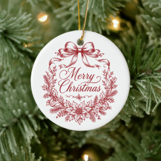 Frohe Weihnachten Vintage Personalisiert Keramik Ornament