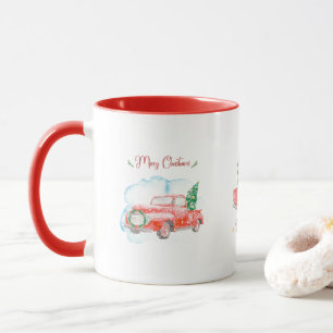 Frohe Weihnachten Vintage Pick-up-Truck Kaffeetass Tasse