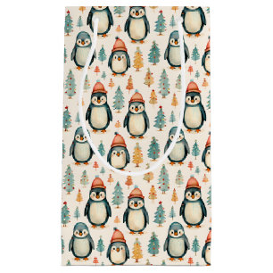 Frohe Weihnachten   Vintage Pinguine Weihnachten Kleine Geschenktüte
