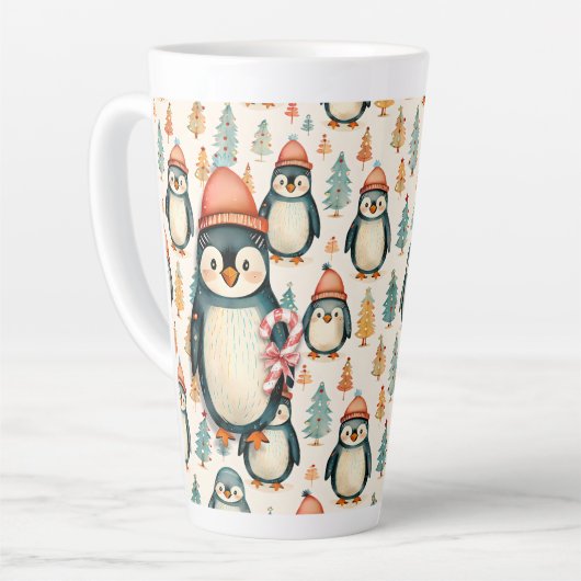 Frohe Weihnachten | Vintage Pinguine Weihnachten Milchtasse (Linke Ecke)