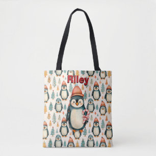 Frohe Weihnachten   Vintage Pinguine Weihnachten Tasche