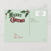 Frohe Weihnachten Vintage Postkarte (Rückseite)