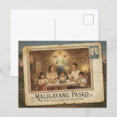 Frohe Weihnachten Vintage Postkarte (Vorne/Hinten)