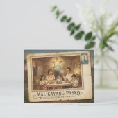 Frohe Weihnachten Vintage Postkarte (Stehend Vorderseite)