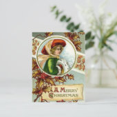 Frohe Weihnachten Vintage Postkarte (Stehend Vorderseite)