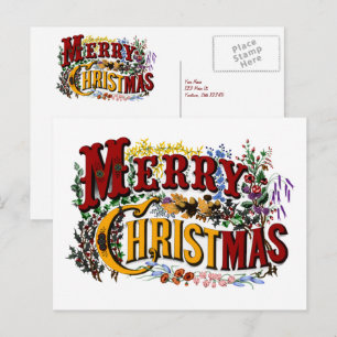 Frohe Weihnachten Vintage Postkarte