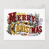 Frohe Weihnachten Vintage Postkarte (Vorderseite)