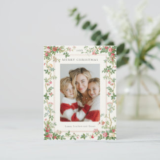 Frohe Weihnachten Vintage Reben Rahmen grün