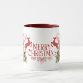 Frohe Weihnachten" Vintage Rentierferien-Tasse Tasse (Zentrum)