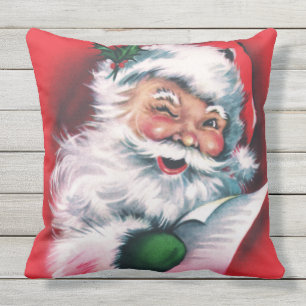 Frohe Weihnachten, vintage, retro, Weihnachtsmann, Kissen