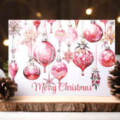 Frohe Weihnachten Vintage rosa Ornamente