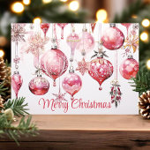 Frohe Weihnachten Vintage rosa Ornamente