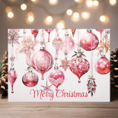 Frohe Weihnachten Vintage rosa Ornamente