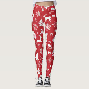 Frohe Weihnachten: Vintage Rote Sammlung Leggings