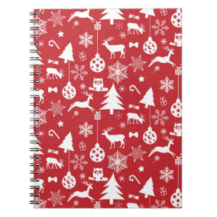 Frohe Weihnachten: Vintage Rote Sammlung Notizblock