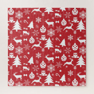 Frohe Weihnachten: Vintage Rote Sammlung Puzzle