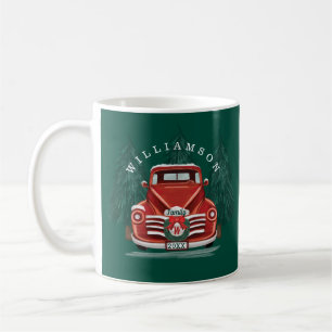 Frohe Weihnachten Vintage-Roter Lastwagen Weihnach Kaffeetasse
