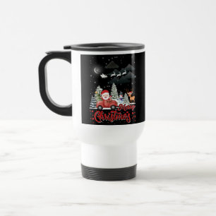 Frohe Weihnachten Vintage roter Santa-LKW-Geschenk Reisebecher