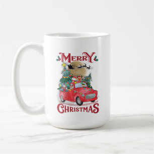 Frohe Weihnachten Vintage roter Santa-LKW Kaffeetasse
