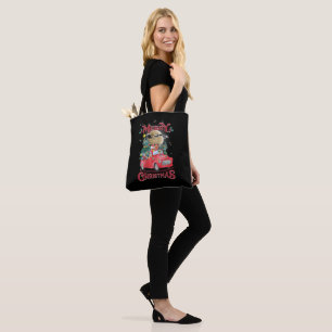 Frohe Weihnachten Vintage roter Santa-LKW Tasche