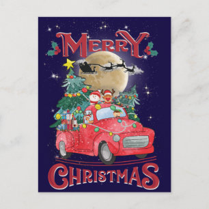 Frohe Weihnachten Vintage roter Santa-Truck