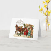 Frohe Weihnachten Vintage Santa mit Kindern  Karte (Gelbe Blume)